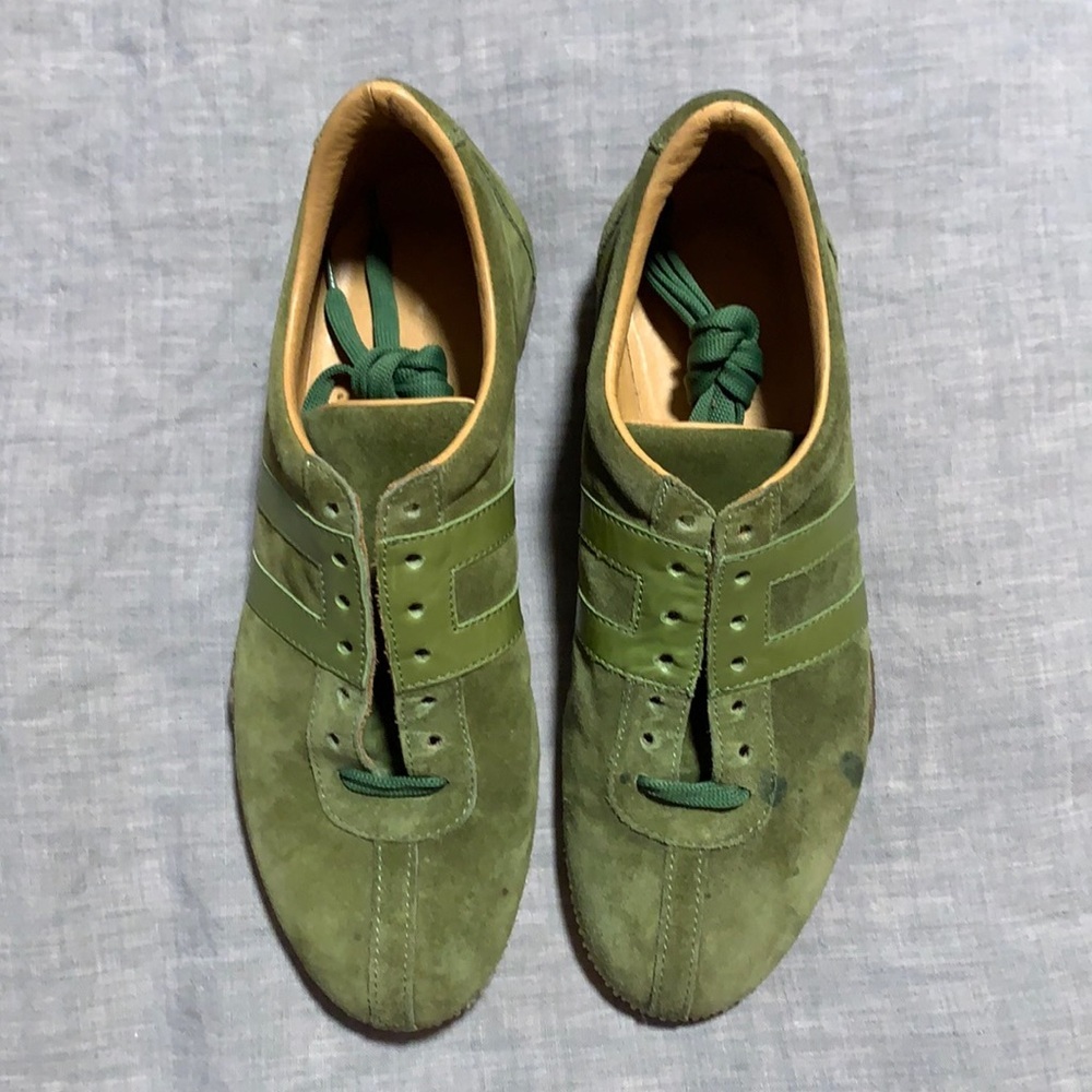 BALLY Suede Sneakers Olive Green 6.5